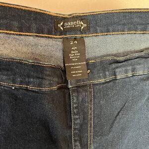 Womens Nanette Lepore Size 24 Belle High Rise Bootcut Jeans Dark Blue Denim